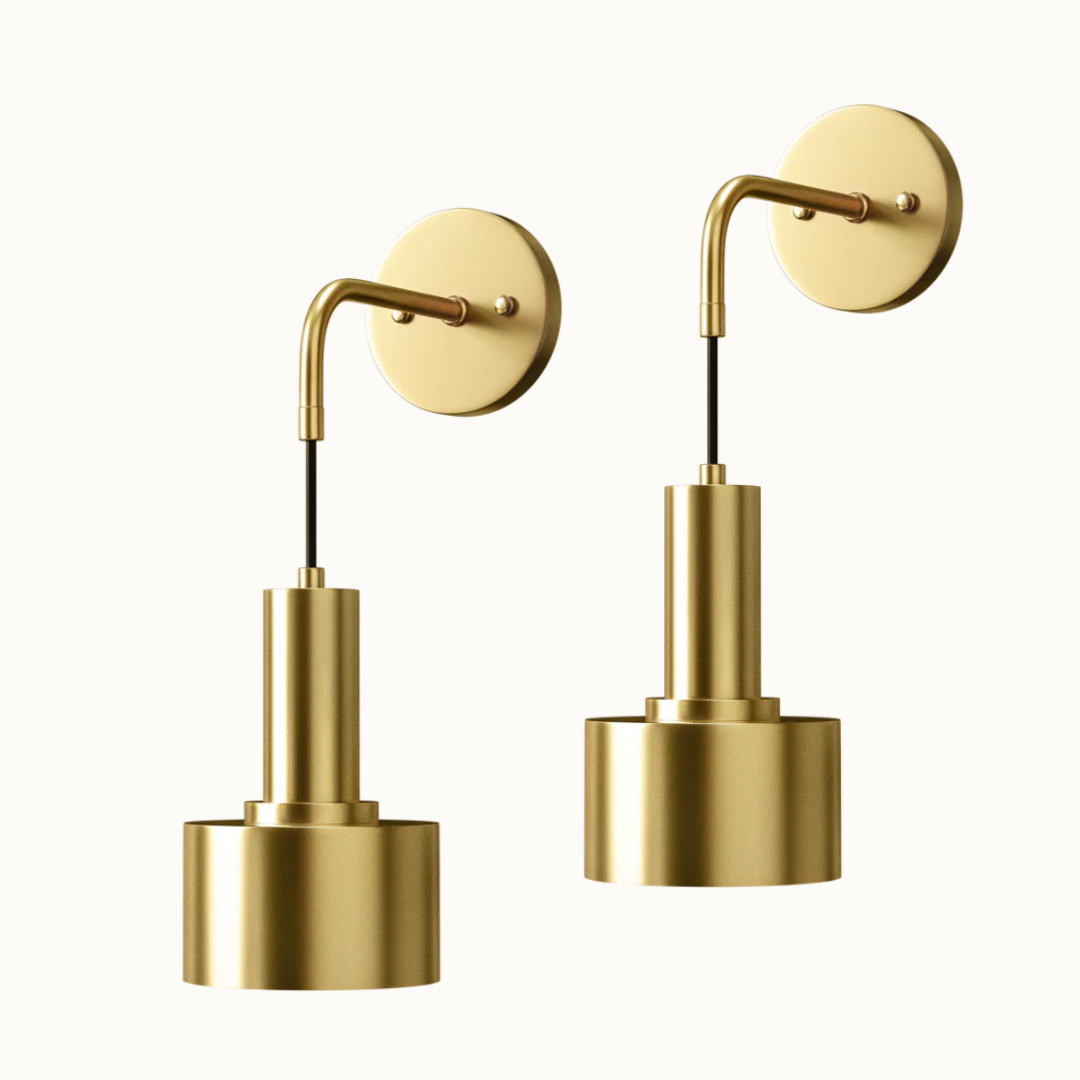 WIRELESS GOLD WALL SCONCES (SET OF 2)