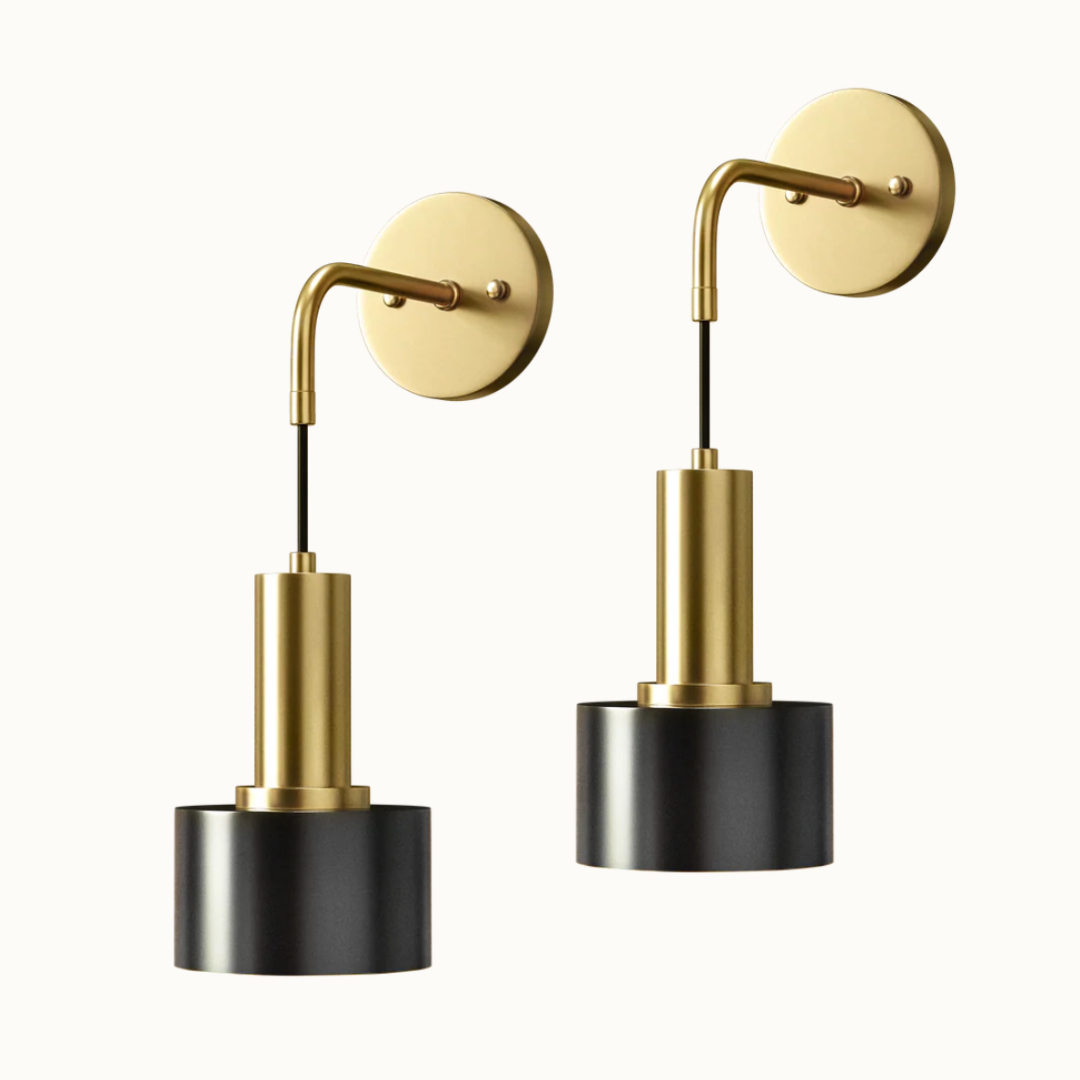 WIRELESS GOLD WALL SCONCES (SET OF 2)