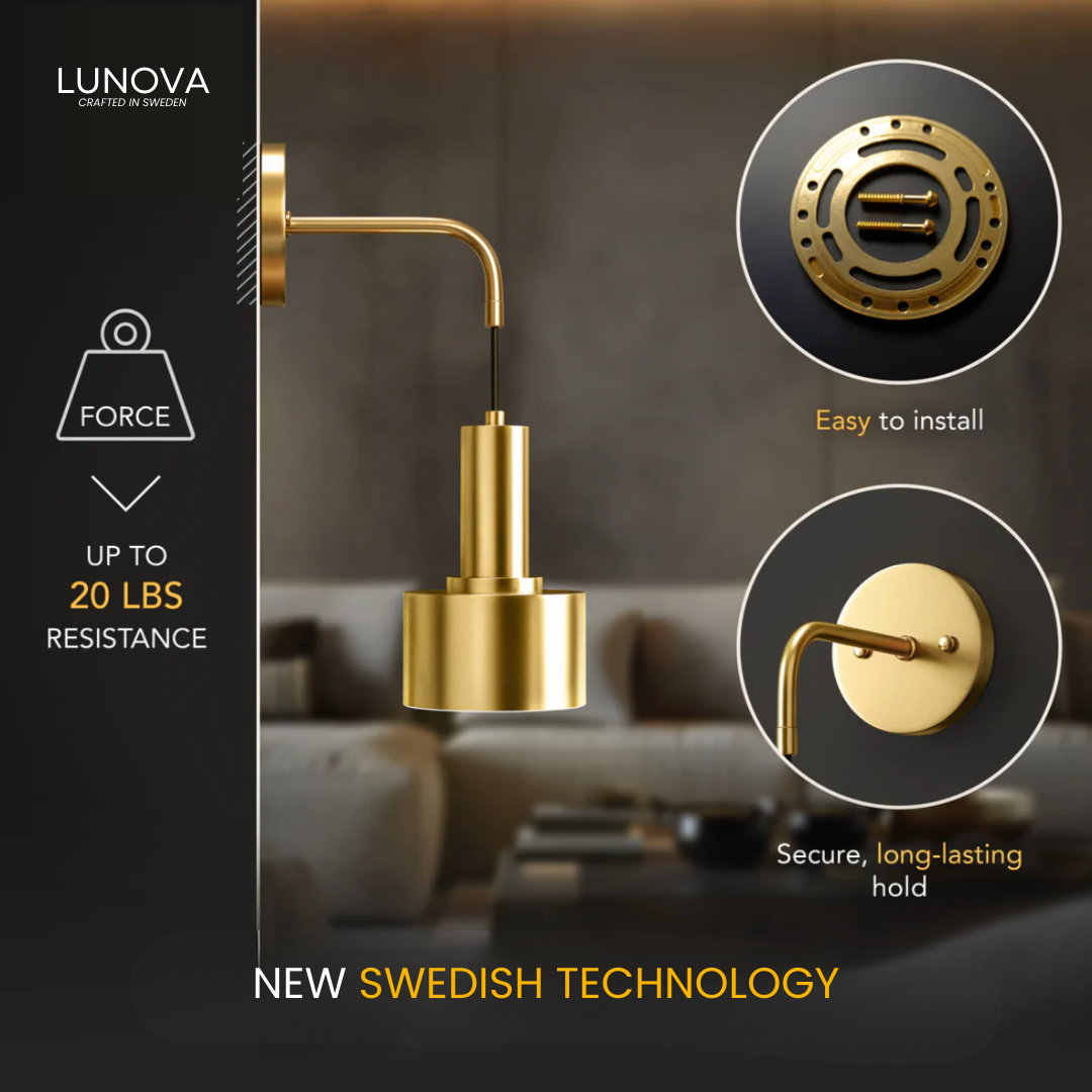 WIRELESS GOLD WALL SCONCES (SET OF 2)