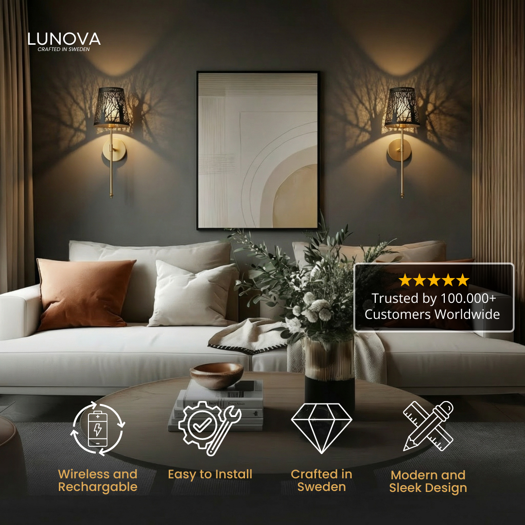 WIRELESS METAL WALL SCONCES (SET OF 2)