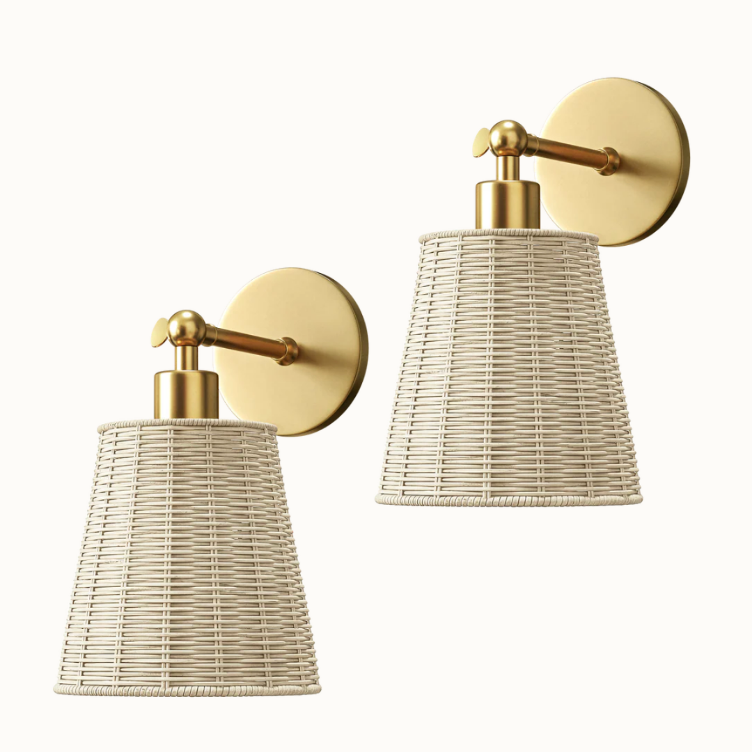 WIRELESS NATURAL WALL SCONCES (SET OF 2)