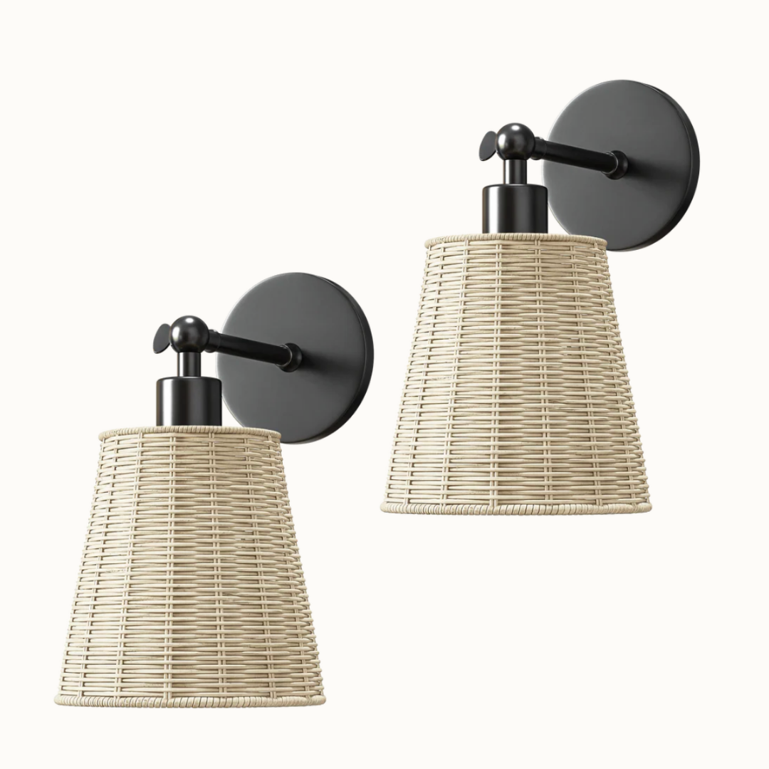 WIRELESS NATURAL WALL SCONCES (SET OF 2)