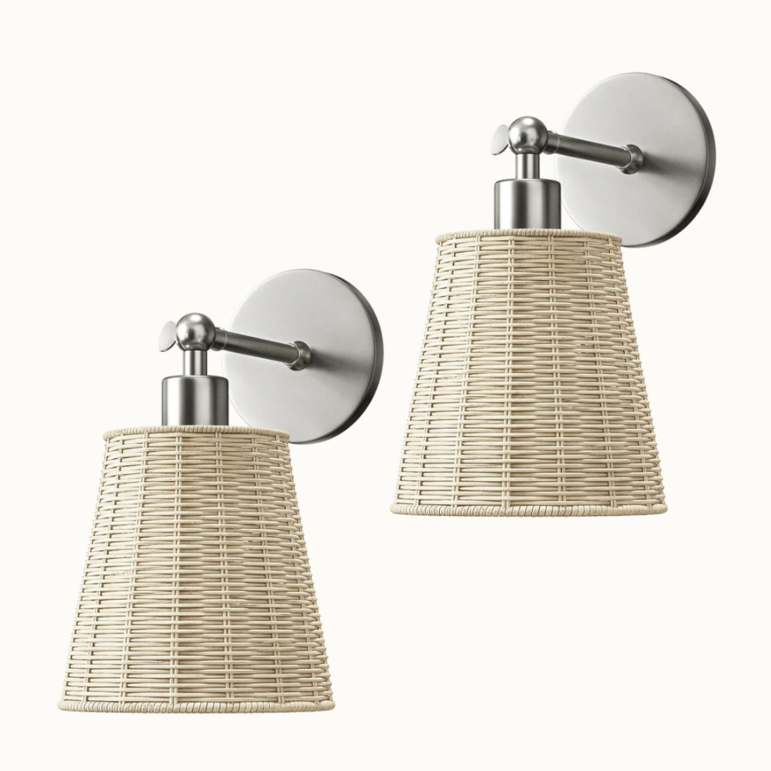 WIRELESS NATURAL WALL SCONCES (SET OF 2)