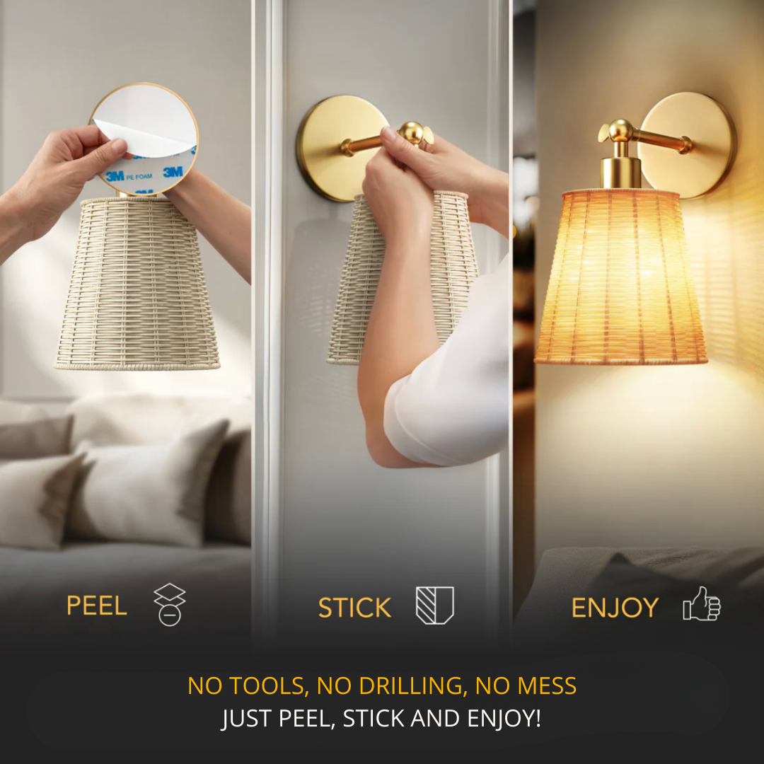 WIRELESS NATURAL WALL SCONCES (SET OF 2)