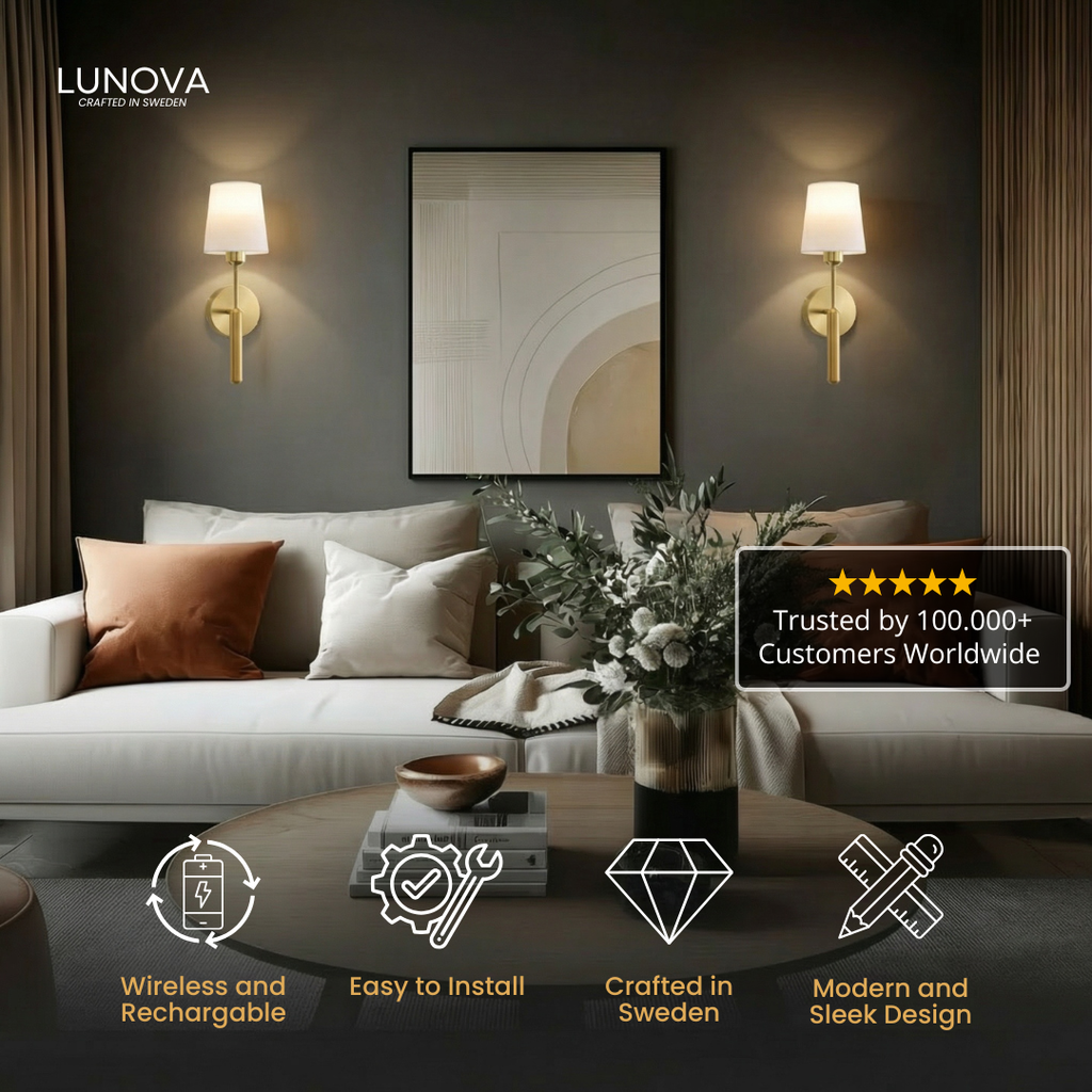WIRELESS MODERN WALL SCONCES